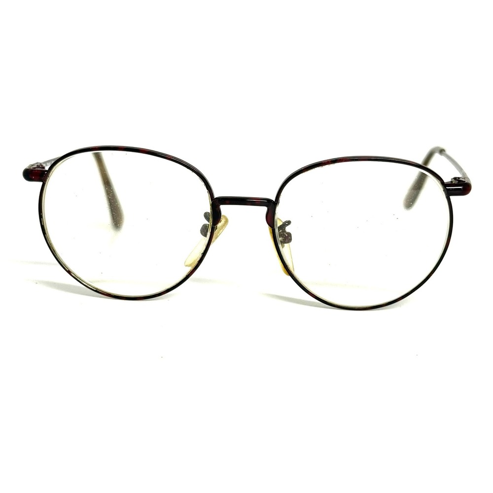 Nobel Frame Japan Vintage Round Tortoise Eyeglasses NO. 727 50-18 Brown Metal
